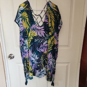 Women’s Tropical Leaf Swim Cover-Up